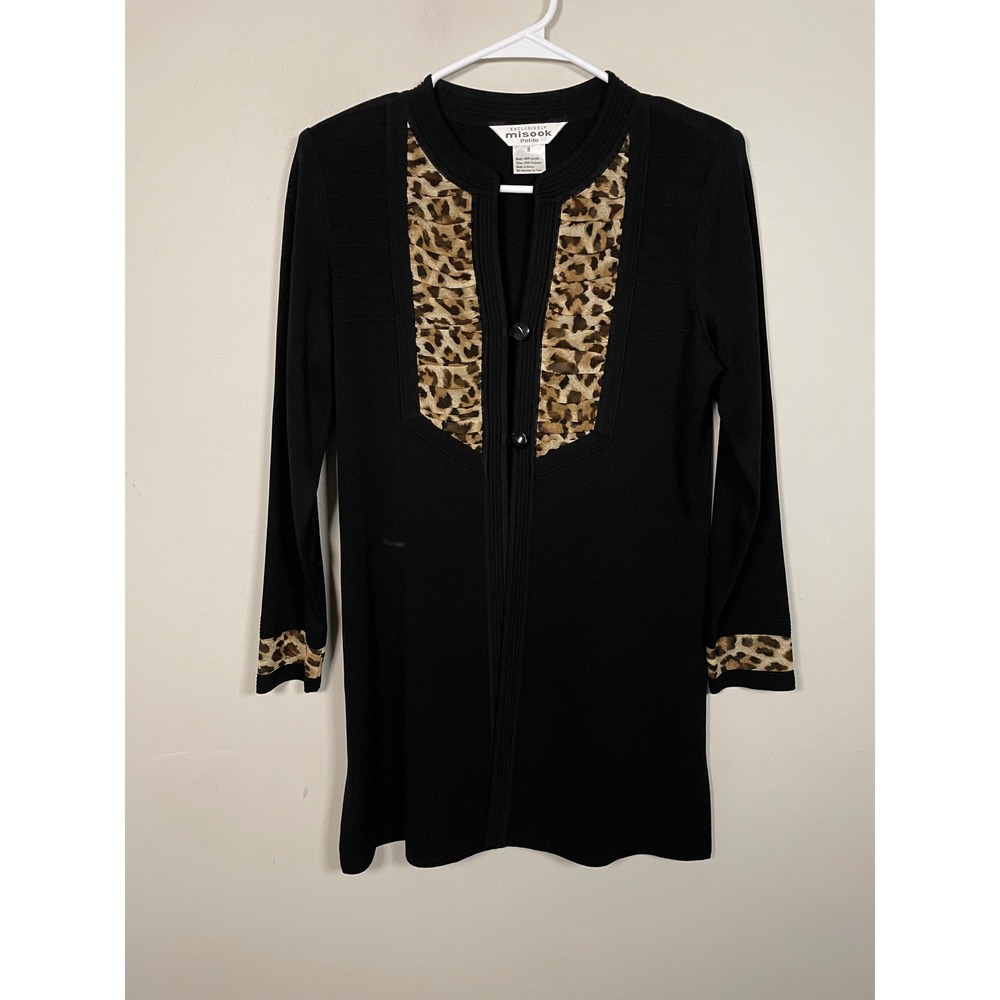 Exclusively Misook Animal Print Jacket Size Small Petite Quiet Luxury Designer